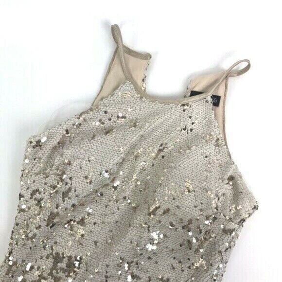 Sequin Hearts Metallic Bodycon Swifty Dress XS Gold Disco Swifty new years - Picture 6 of 9